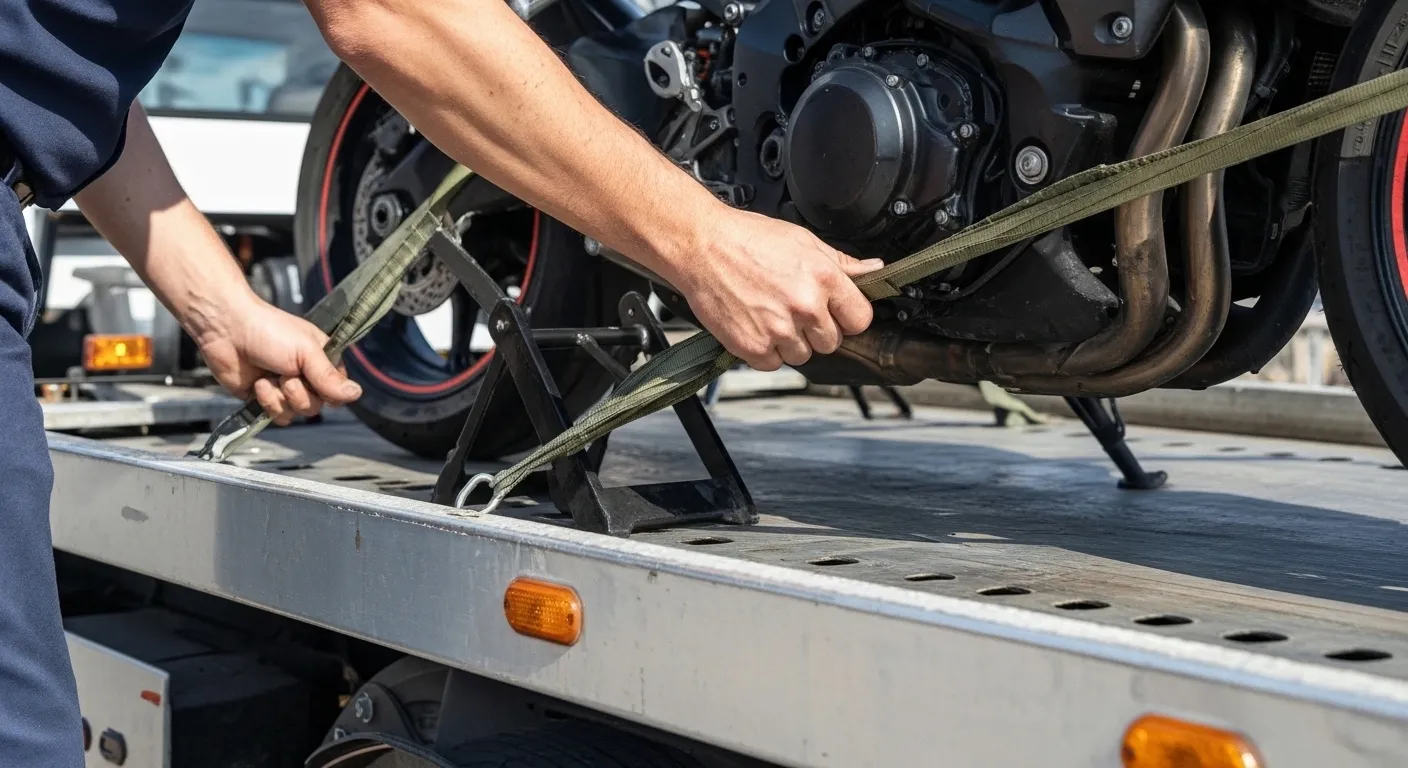 Professional flatbed motorcycle transport equipment